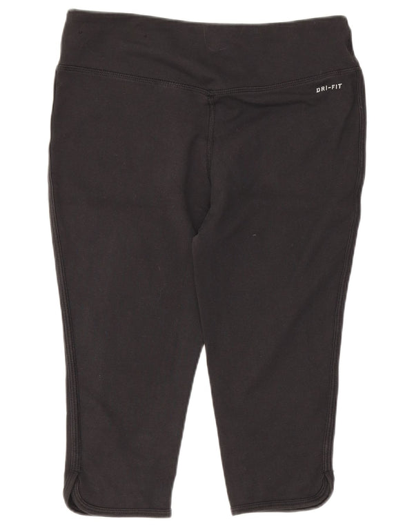 Nike Womens Dri Fit Bermuda Sport Shorts UK 8/10 Small Black Cotton