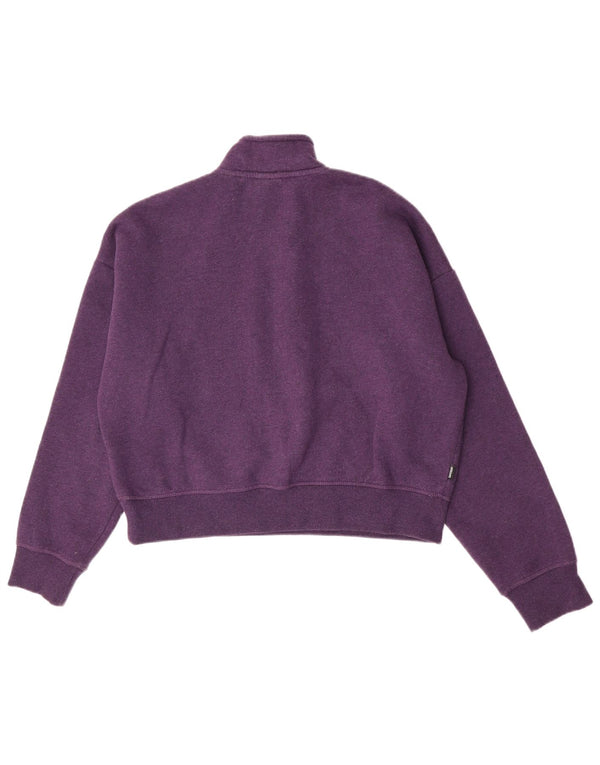 Superdry Γυναικεία φούτερ με μεγάλο μέγεθος Crop Jumper UK 14 Large Purple