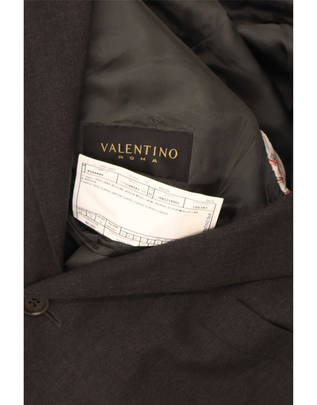 Valentino Ανδρικό μπουφάν Blazer 3 κουμπιών IT 54 2XL Γκρι μαλλί