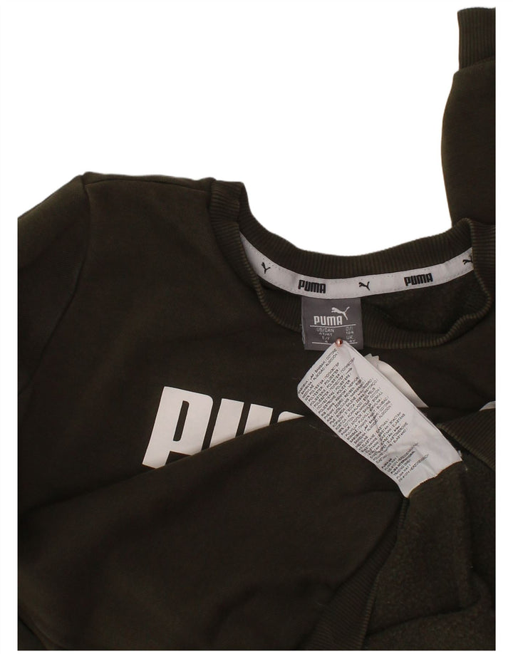 Γραφικό Φούτερ PUMA Boys Jumper 3-4 ετών Χακί βαμβακερό