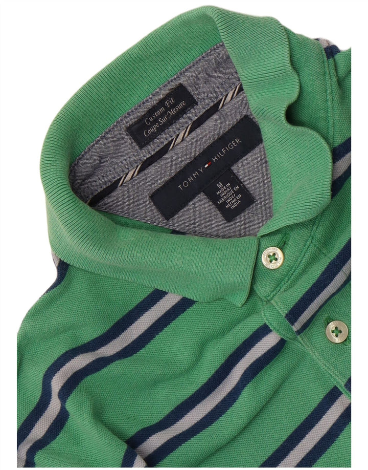 Tommy Hilfiger Ανδρικό πουκάμισο Polo Custom Fit με μεσαίο πράσινο ριγέ