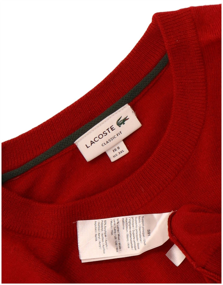Ανδρικό πουλόβερ Lacoste Classic Fit Crew Neck Jumper Μέγεθος 8 3XL κόκκινο μαλλί