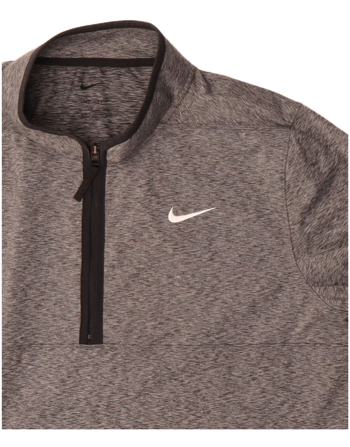 Ανδρική φόρμα Nike Dri Fit με φερμουάρ πουλόβερ με φόρμα με μεγάλο γκρι χρώμα