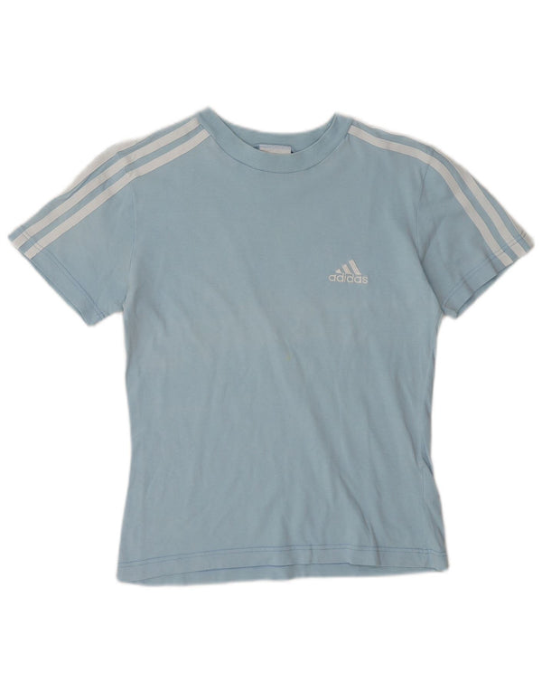 Adidas Γυναικείο T-Shirt Top UK 10 Small μπλε βαμβακερό