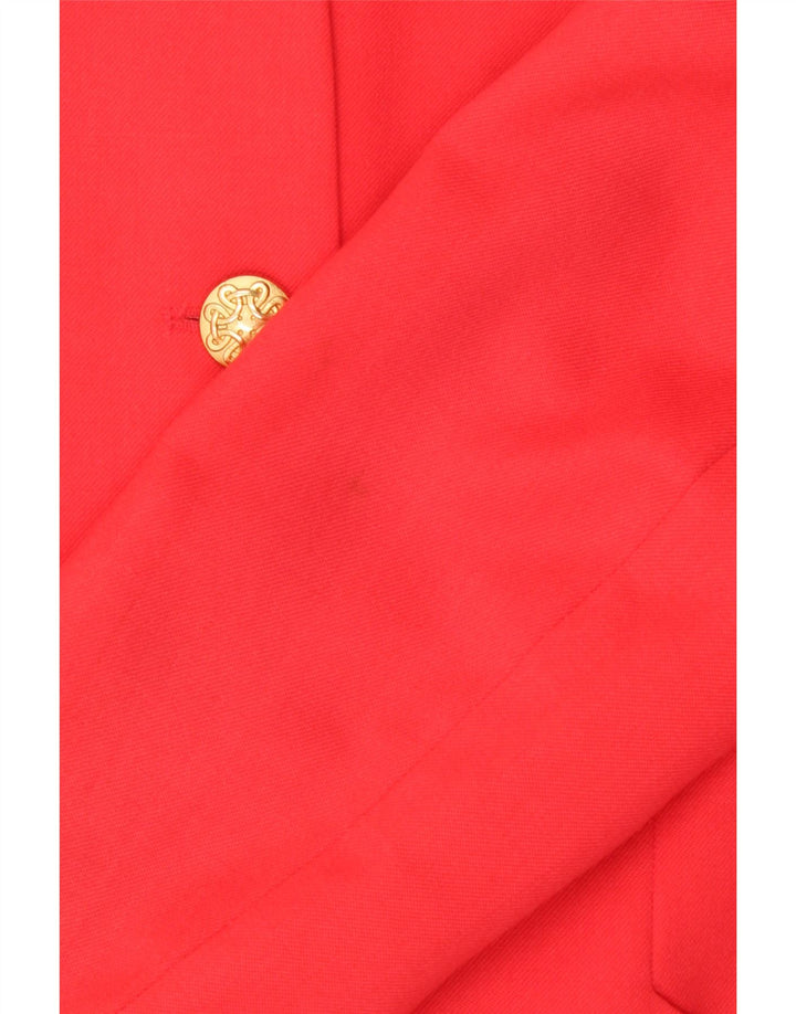 VINTAGE Womens 3 Button Blazer Jacket UK 12 Medium Red New Wool Vintage Vintage and Second-Hand Vintage from Messina Hembry 