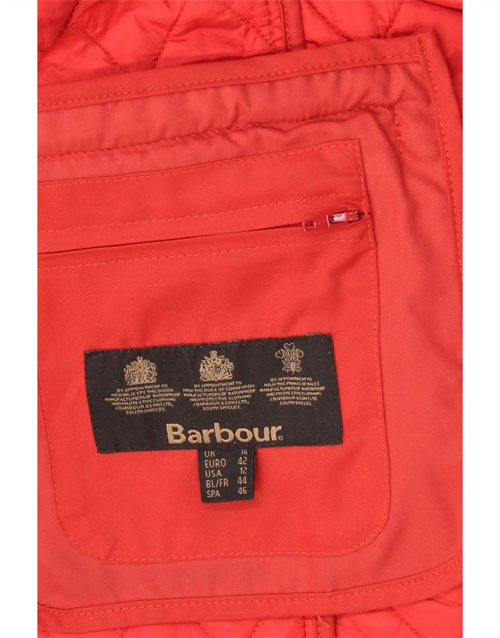 Γυναικείο καπιτονέ μπουφάν Barbour UK 16 μεγάλο κόκκινο πολυαμίδιο