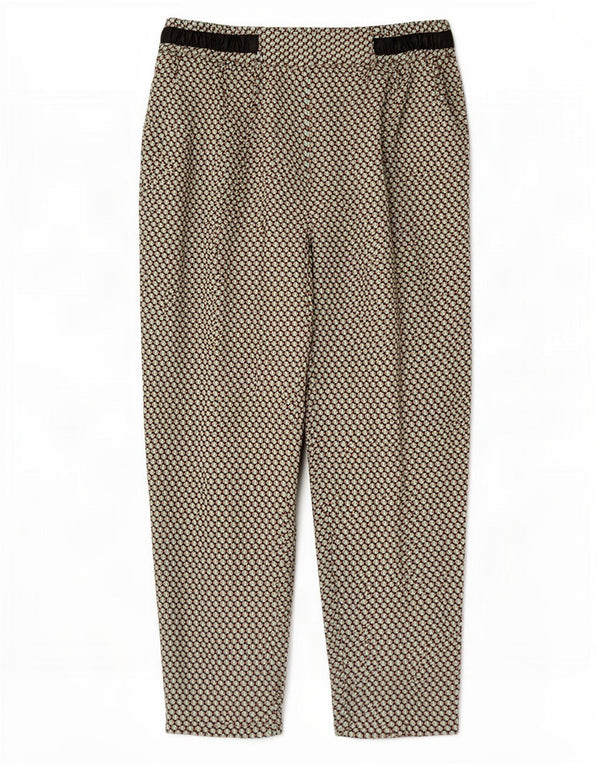 Zara γυναικείο ψηλόμεσο κομμένο παντελόνι XL W32 L27 Πράσινο γεωμετρικό