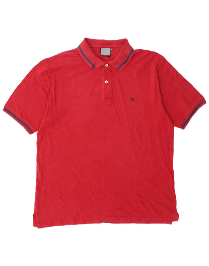 Ανδρικό πουκάμισο πόλο Diadora 2XL κόκκινο βαμβακερό