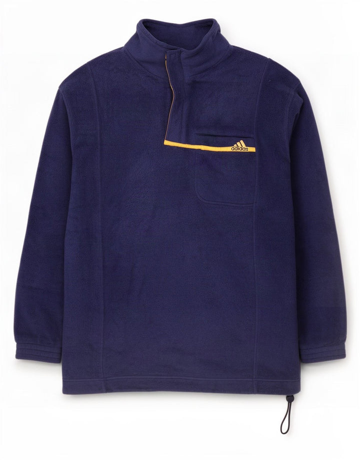 Adidas Ανδρικό φερμουάρ με φερμουάρ Fleece UK 40/42 Medium Navy Blue Polyester