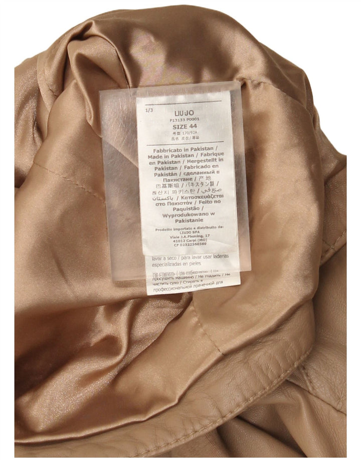 Liu Jo Γυναικείο Δερμάτινο Μπουφάν Biker IT 44 Medium Beige Leather
