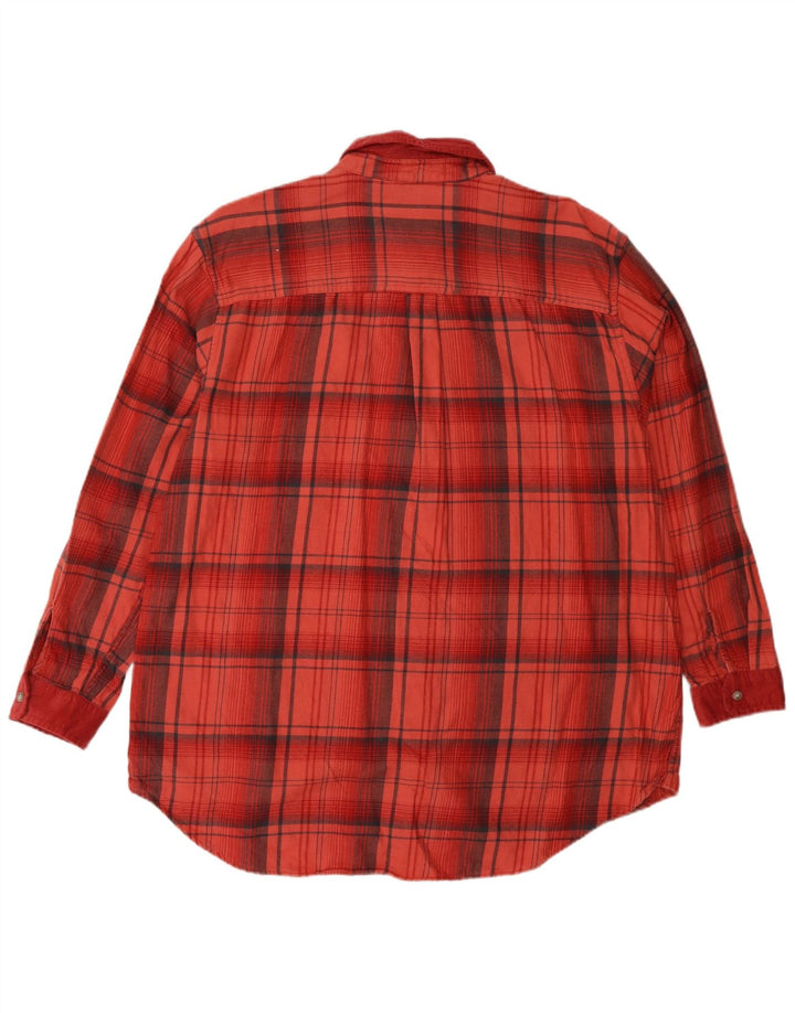 EDDIE BAUER Γυναικείο φανελένιο πουκάμισο UK 16 μεγάλο κόκκινο βαμβακερό