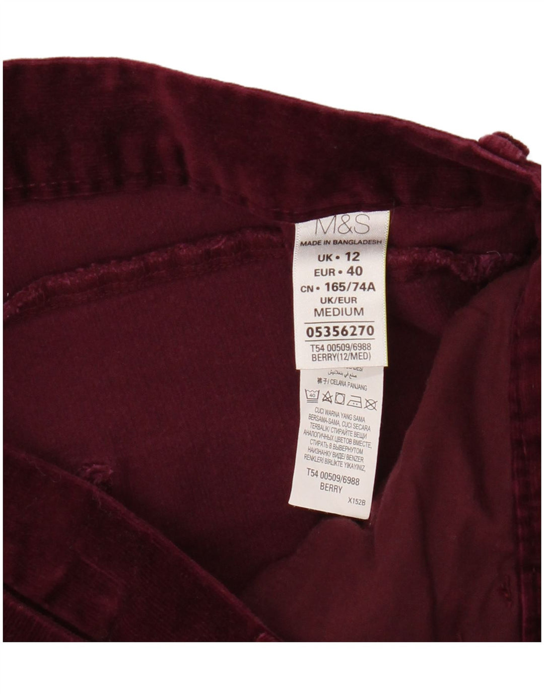 Γυναικεία Casual Παντελόνια Marks & Spencer UK 12 Medium W32 L30 Burgundy