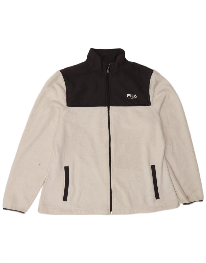 Fila Γυναικείο Fleece Jacket UK 16 Large White Colourblock Polyester