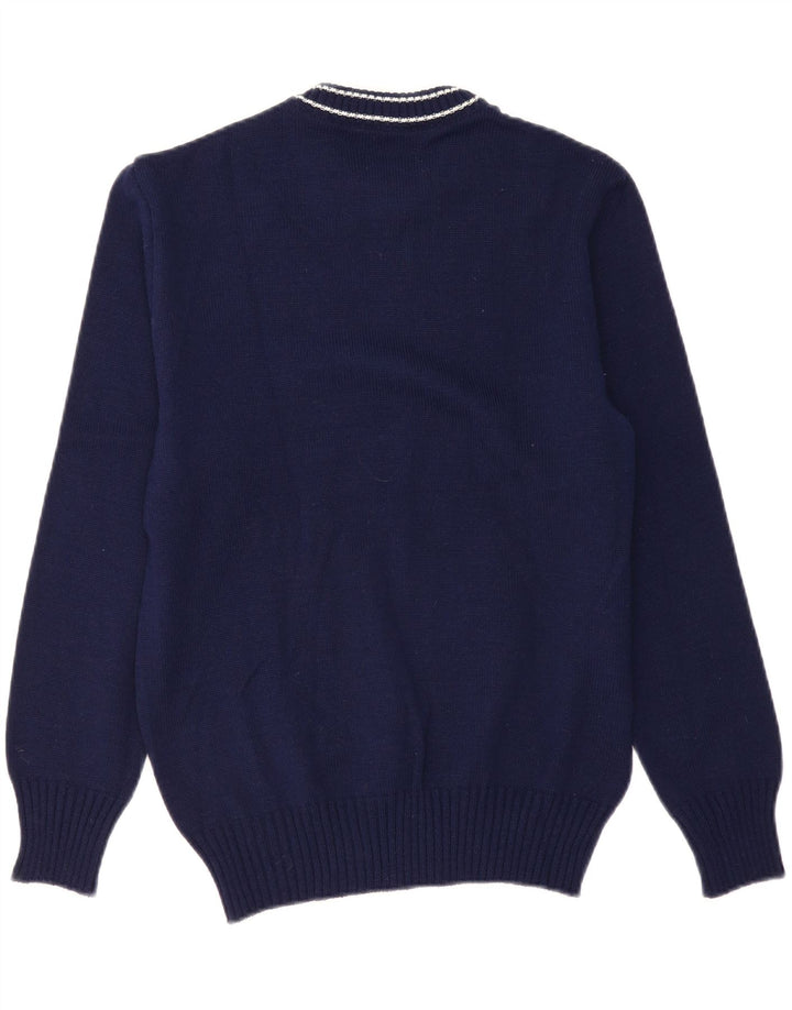 Ανδρικό πουλόβερ VINTAGE Crew Neck Jumper IT 52 Large Navy Blue Πολυακρυλικό