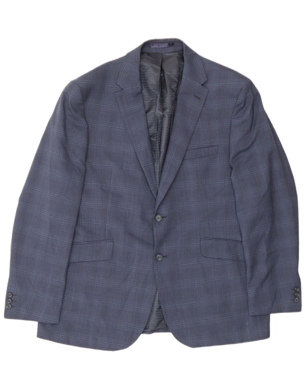 Pierre Cardin Ανδρικό σακάκι με 2 κουμπιά σακάκι IT 56 3XL Navy Blue Check Wool