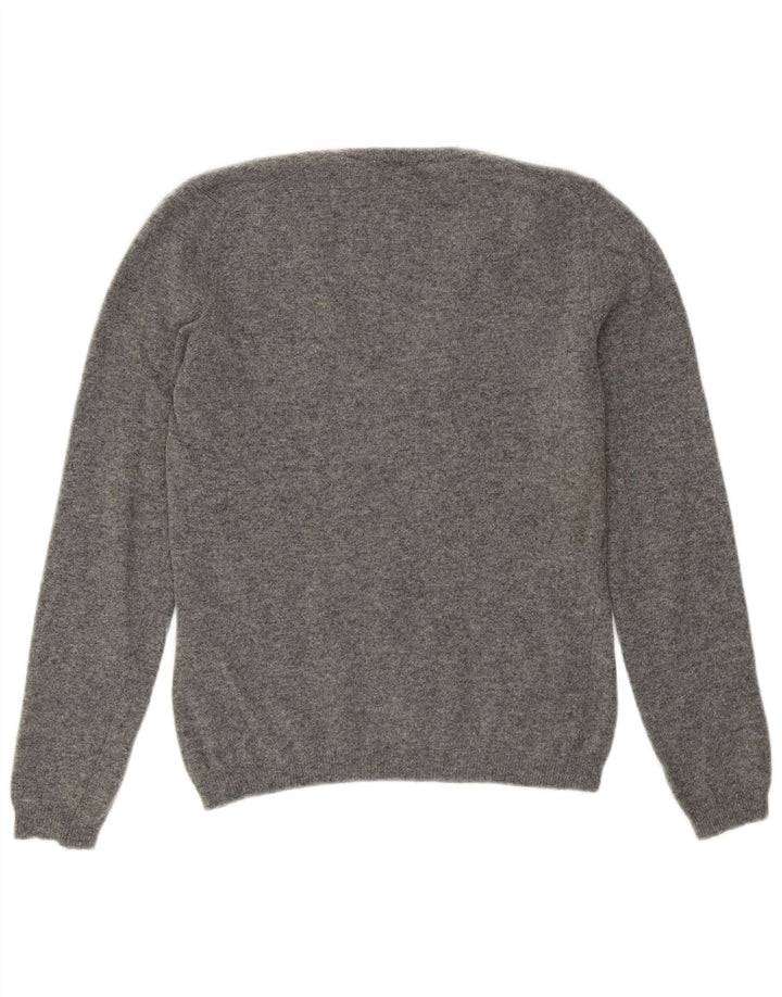 Γυναικείο πουλόβερ Benetton με V λαιμόκοψη UK 12 μεσαίο γκρι μαλλί