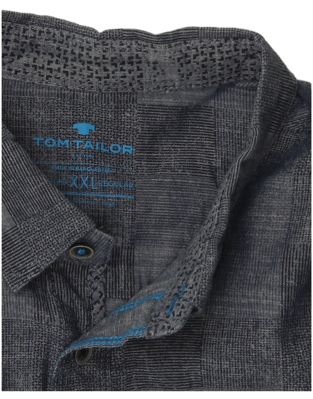 TOM TAILOR Ανδρικό πουκάμισο 2XL Navy Blue Geometric