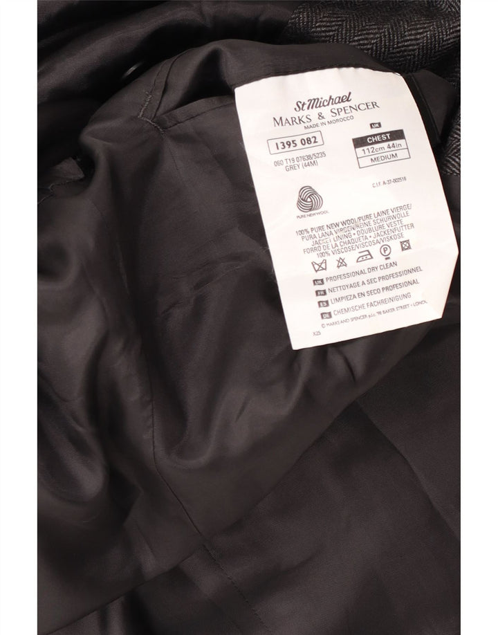 Marks & Spencer Ανδρικό μπουφάν σακάκι με 2 κουμπιά UK 44 XL μαλλί με γκρι ρίγες