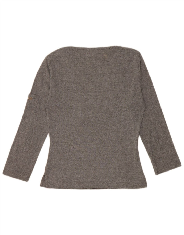 Guess Γυναικείο Crop Μακρυμάνικο UK 12 Βαμβακερό μεσαίο γκρι