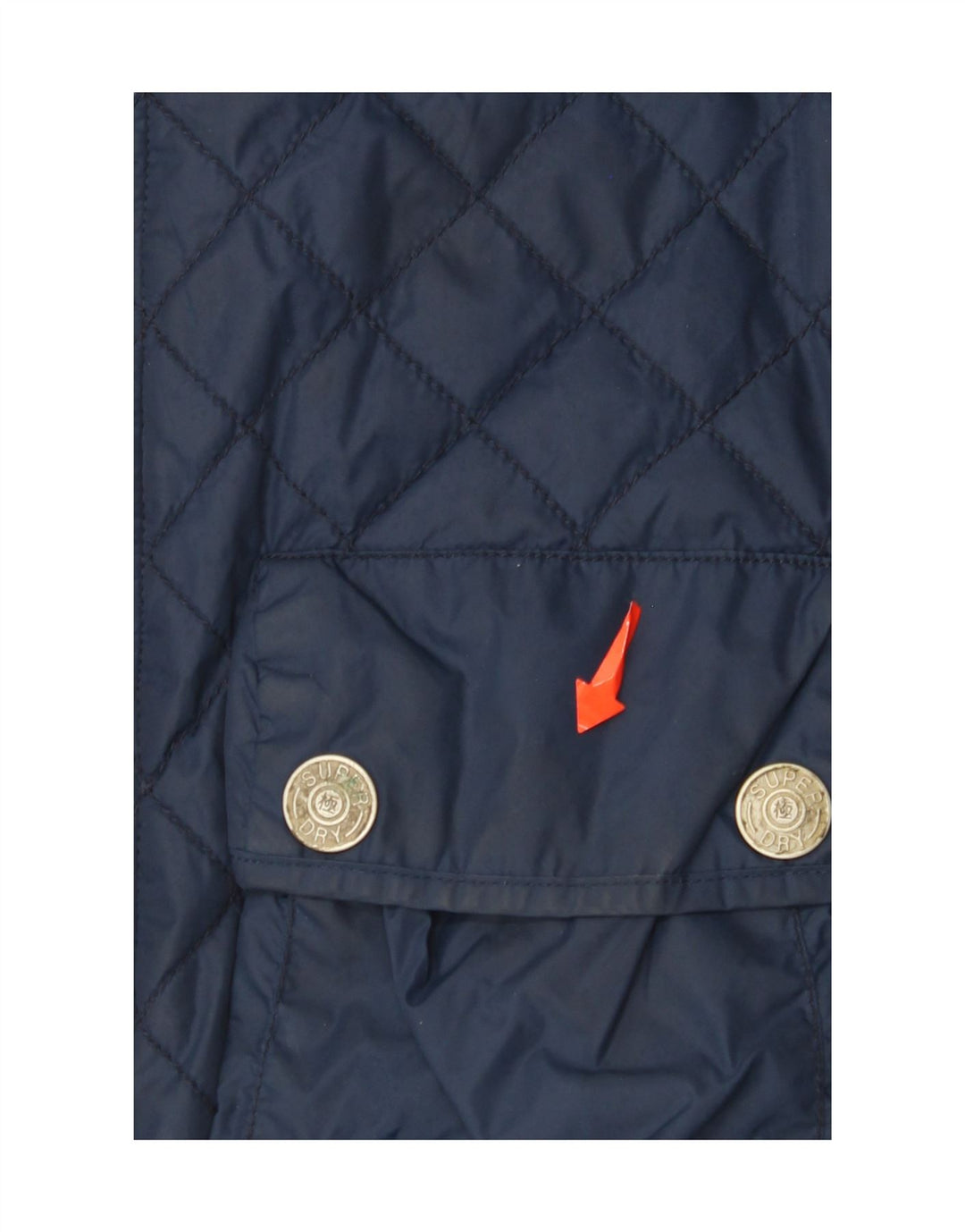 Superdry γυναικείο καπιτονέ μπουφάν UK 14 Medium Navy Blue Nylon