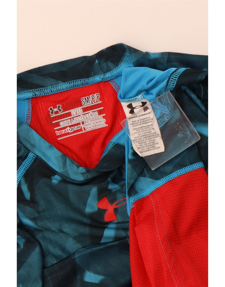 Ανδρικό μπλουζάκι θερμότητας UNDER Armour Top Μικρό μπλε γεωμετρικό πολυεστέρα