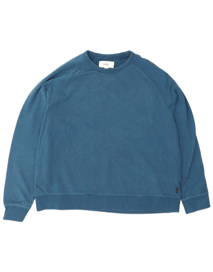 Ανδρική φούτερ Marks & Spencer Jumper XL Blue Cotton