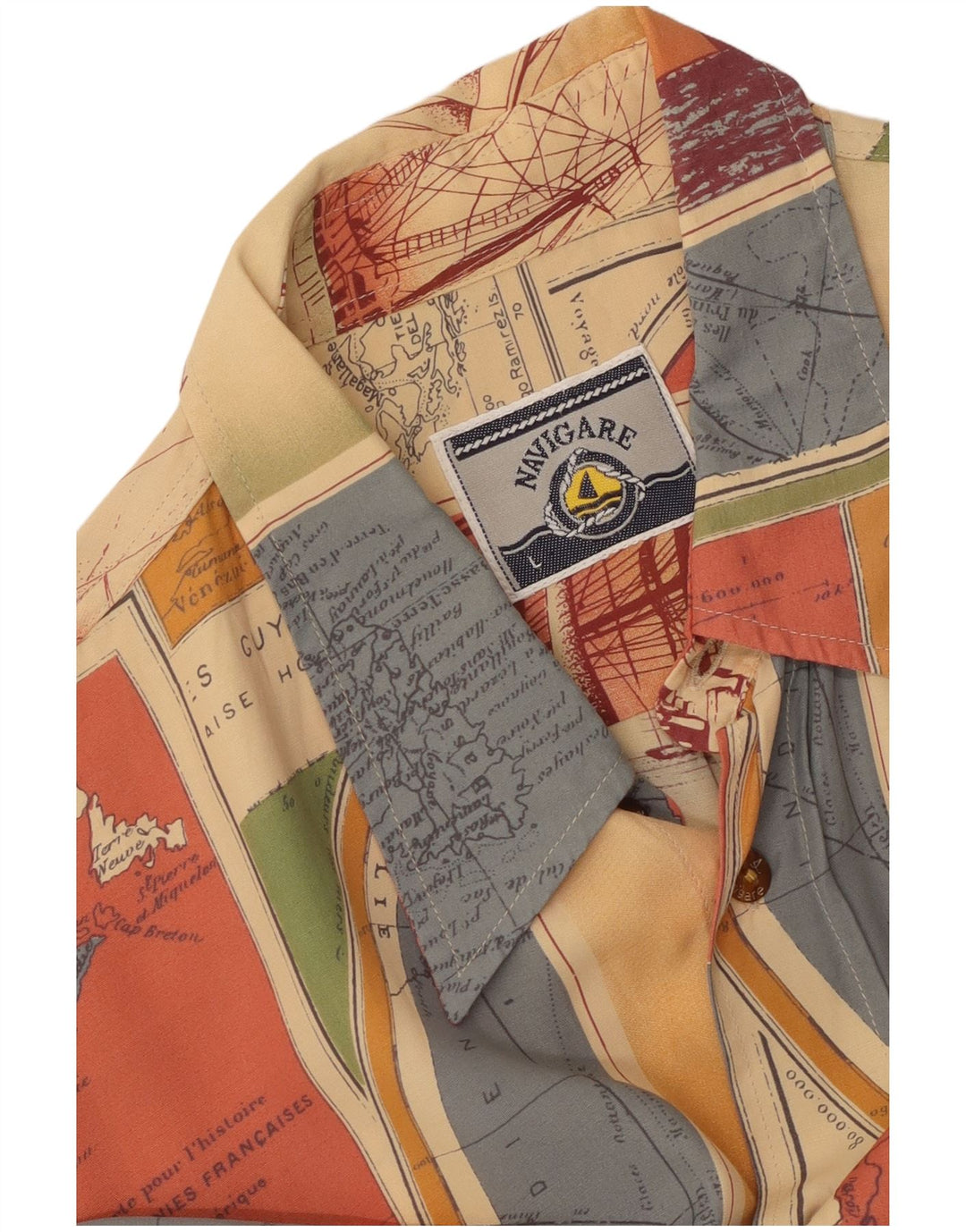 Ανδρικό κοντομάνικο πουκάμισο NAVIGARE Μεγάλο πολύχρωμο συνονθύλευμα