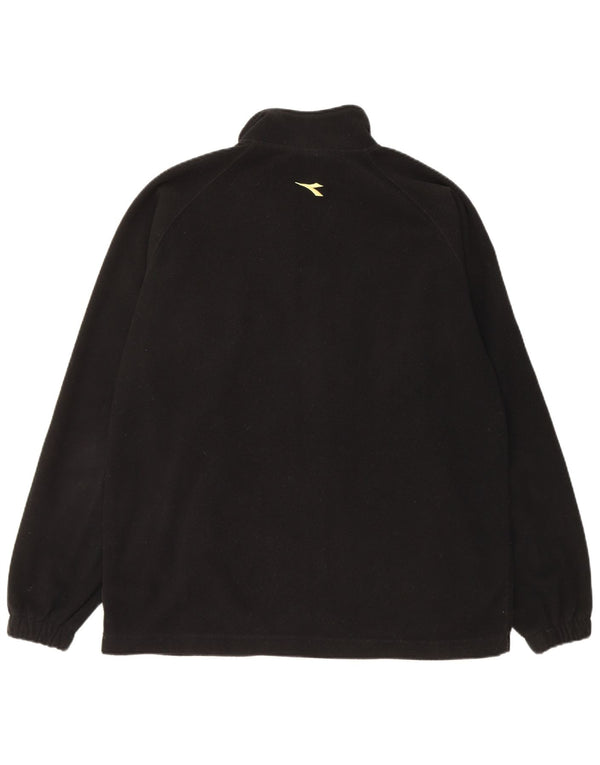 Diadora Mens Fleece Jacket UK 40 Large Black Colourblock Polyester