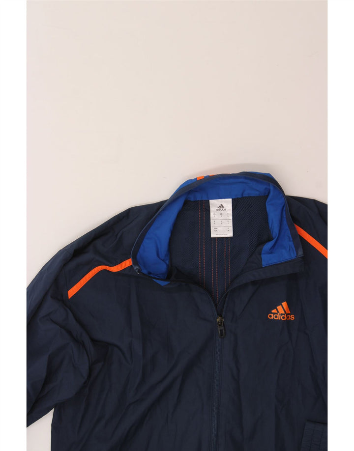 ADIDAS Mens Tracksuit Top Jacket Small Navy Blue Polyester Vintage Adidas and Second-Hand Adidas from Messina Hembry 