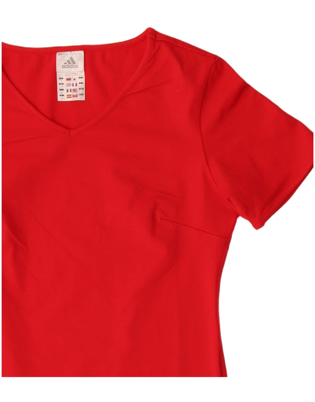 Γυναικείο T-Shirt Adidas Top UK 12 Μεσαίο κόκκινο πολυεστέρα