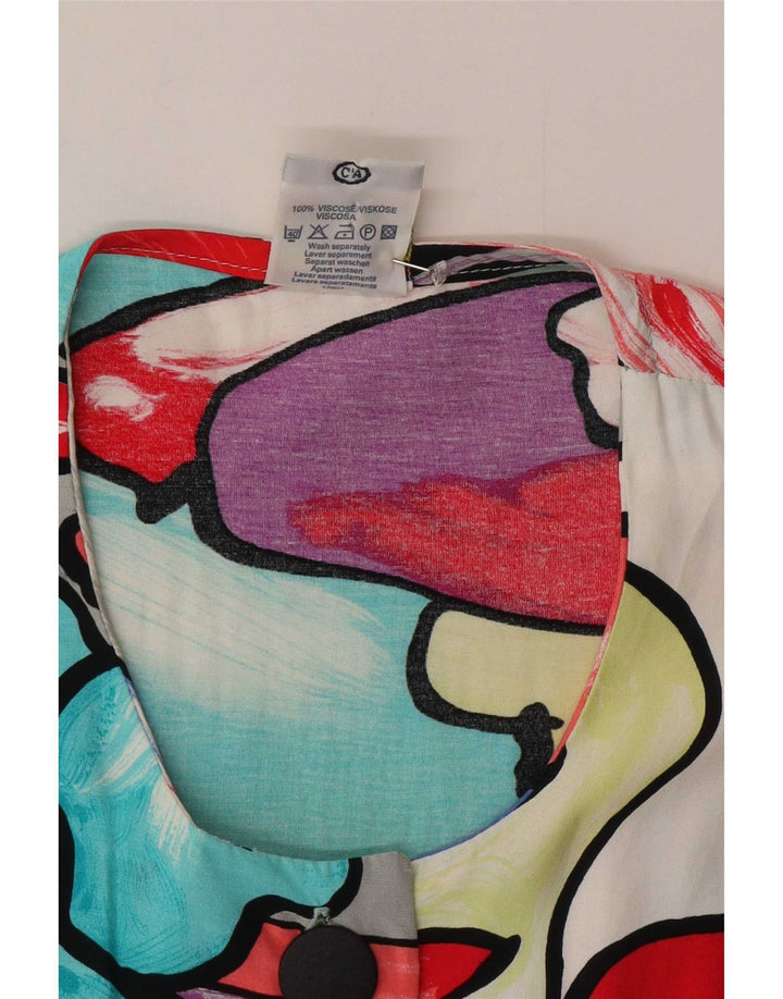 C&A Γυναικείο πουκάμισο Abstract Pattern Μπλούζα UK 16 Large πολύχρωμο