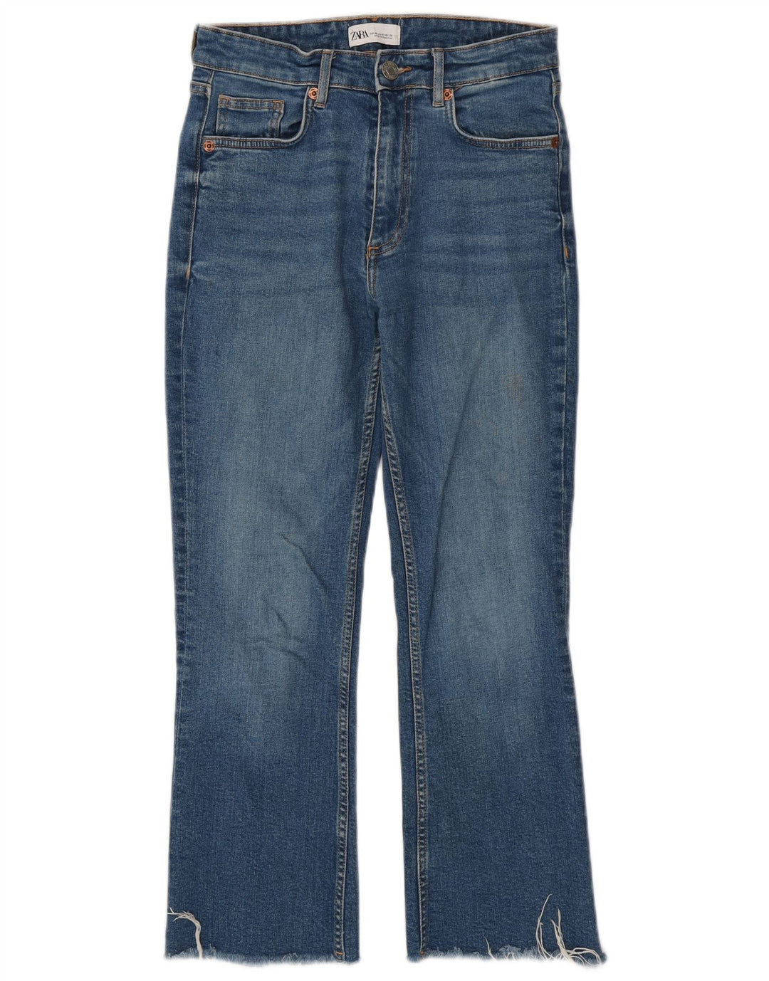 Zara Womens Crop Bootcut Jeans EU 38 Small W28 L26 Blue