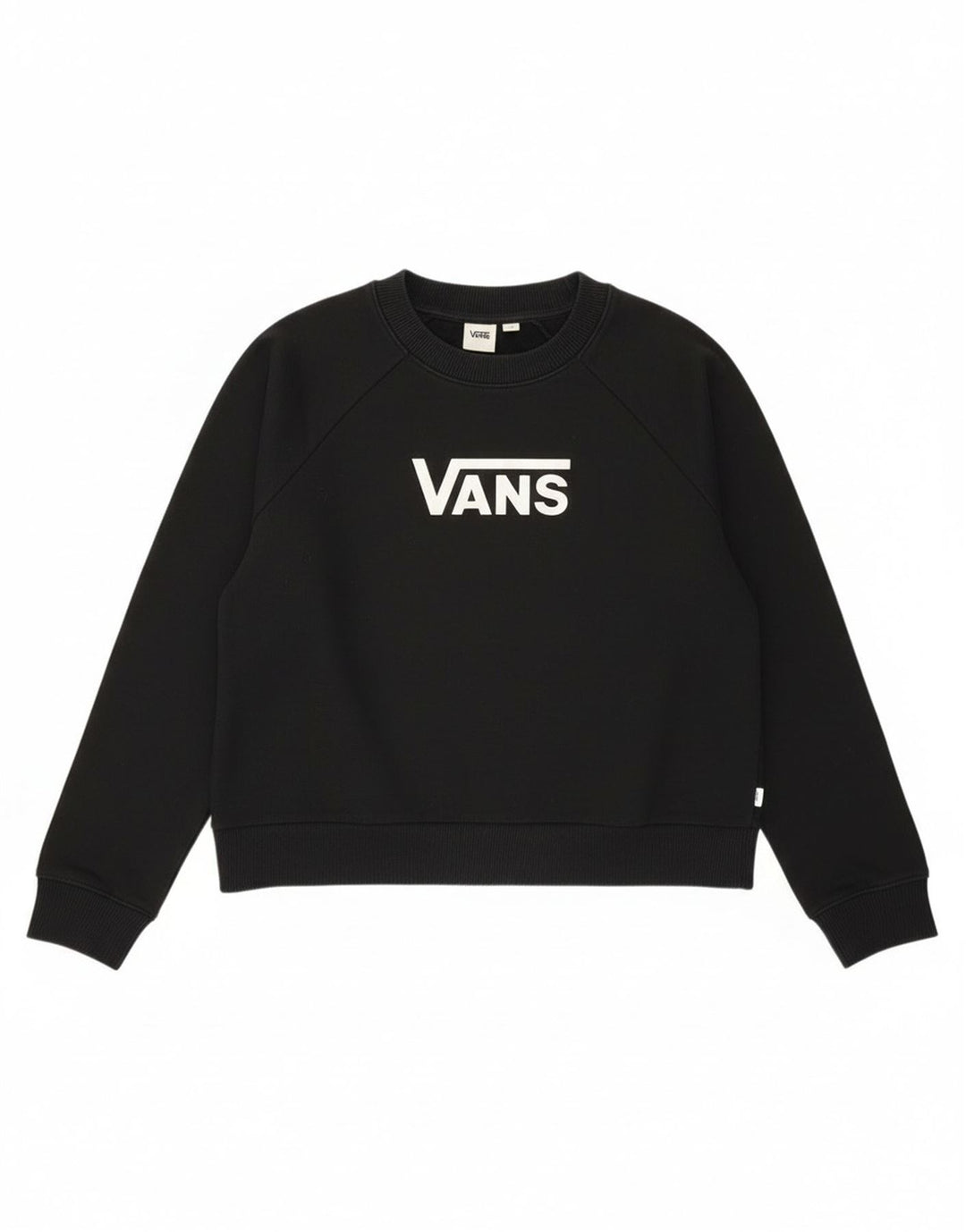 Vans Womens Crop Graphic Oversized Φούτερ Jumper UK 14 Medium Black