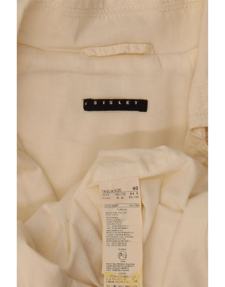 Sisley Γυναικείο παλτό μπιζελιού IT 40 Small Off White Βαμβακερό