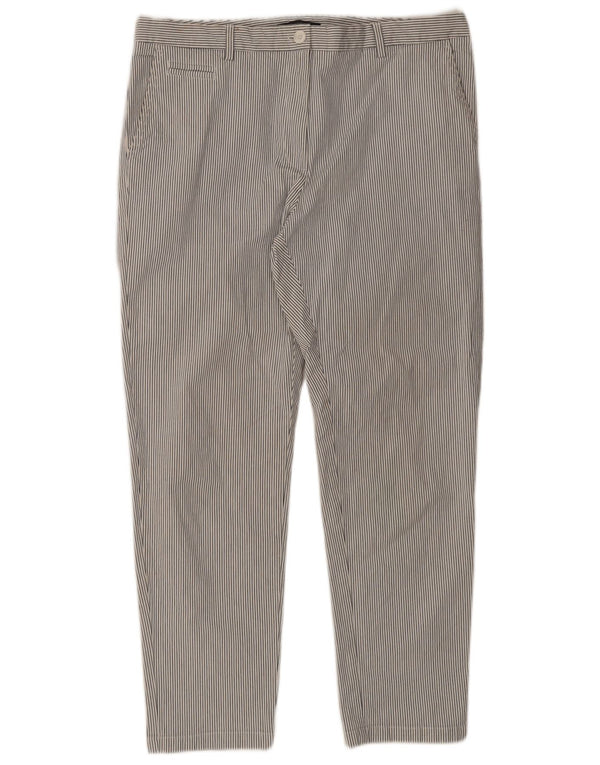 Marks & Spencer Γυναικείο παντελόνι Chino UK 16 Large W36 L28 Λευκό ριγέ