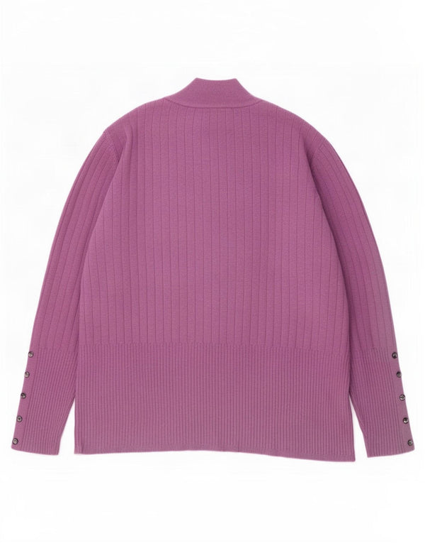 Marks & Spencer Γυναικείο πουλόβερ με λαιμό χελώνα UK 22 3XL μωβ βισκόζη