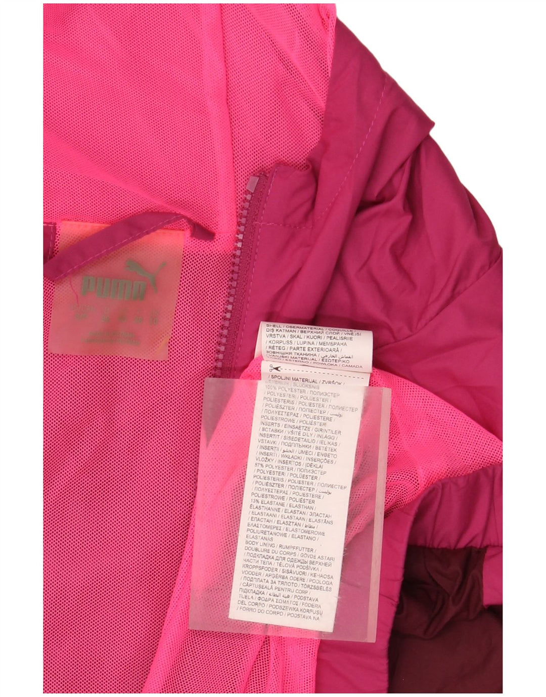 Γυναικείο μπουφάν βροχής με κουκούλα PUMA UK 10 Small Pink Colourblock