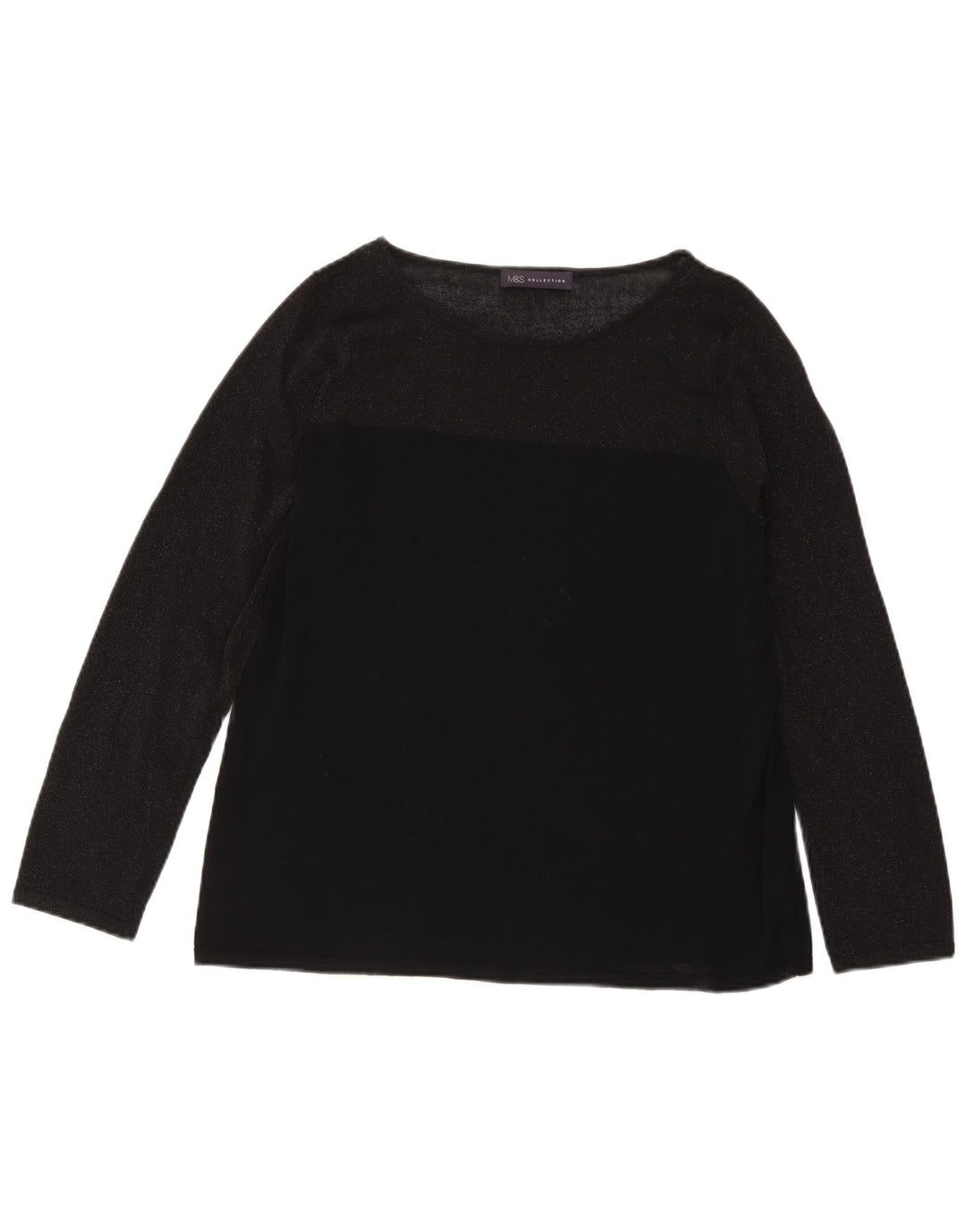 Marks & Spencer Γυναικείο τοπ μακρυμάνικο UK 18 XL μαύρη βισκόζη