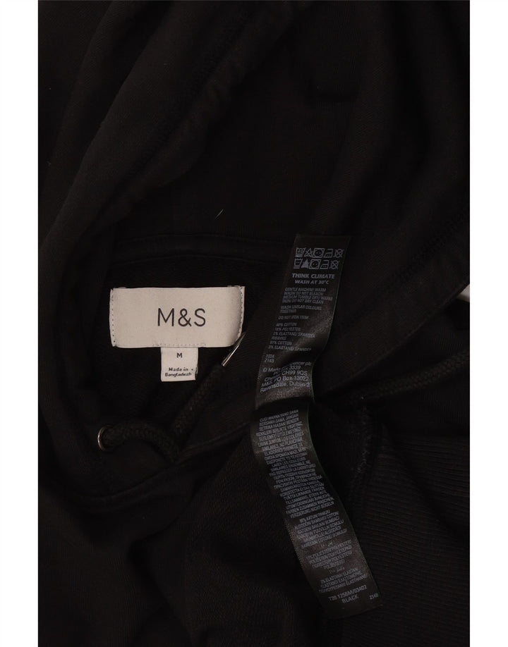 Marks & Spencer Ανδρικό Hoodie Jumper Μεσαίο μαύρο βαμβακερό