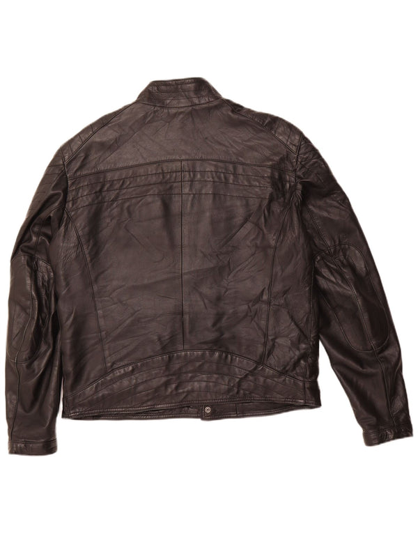 VINTAGE Ανδρικό Δερμάτινο Μπουφάν Racer IT 54 2XL Μαύρο Δερμάτινο
