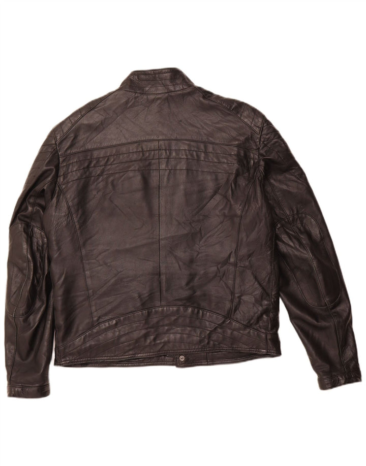 VINTAGE Ανδρικό Δερμάτινο Μπουφάν Racer IT 54 2XL Μαύρο Δερμάτινο