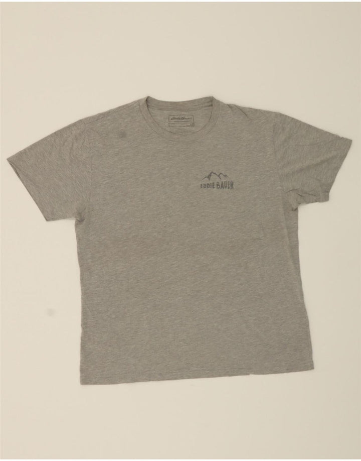 EDDIE BAUER Mens Graphic T-Shirt Top Medium Grey Cotton Vintage Eddie Bauer and Second-Hand Eddie Bauer from Messina Hembry 