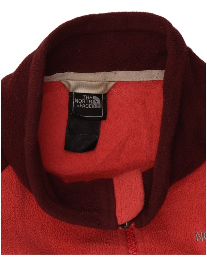 THE NORTH FACE Womens Fleece Jacket UK 16 Large Red Colourblock