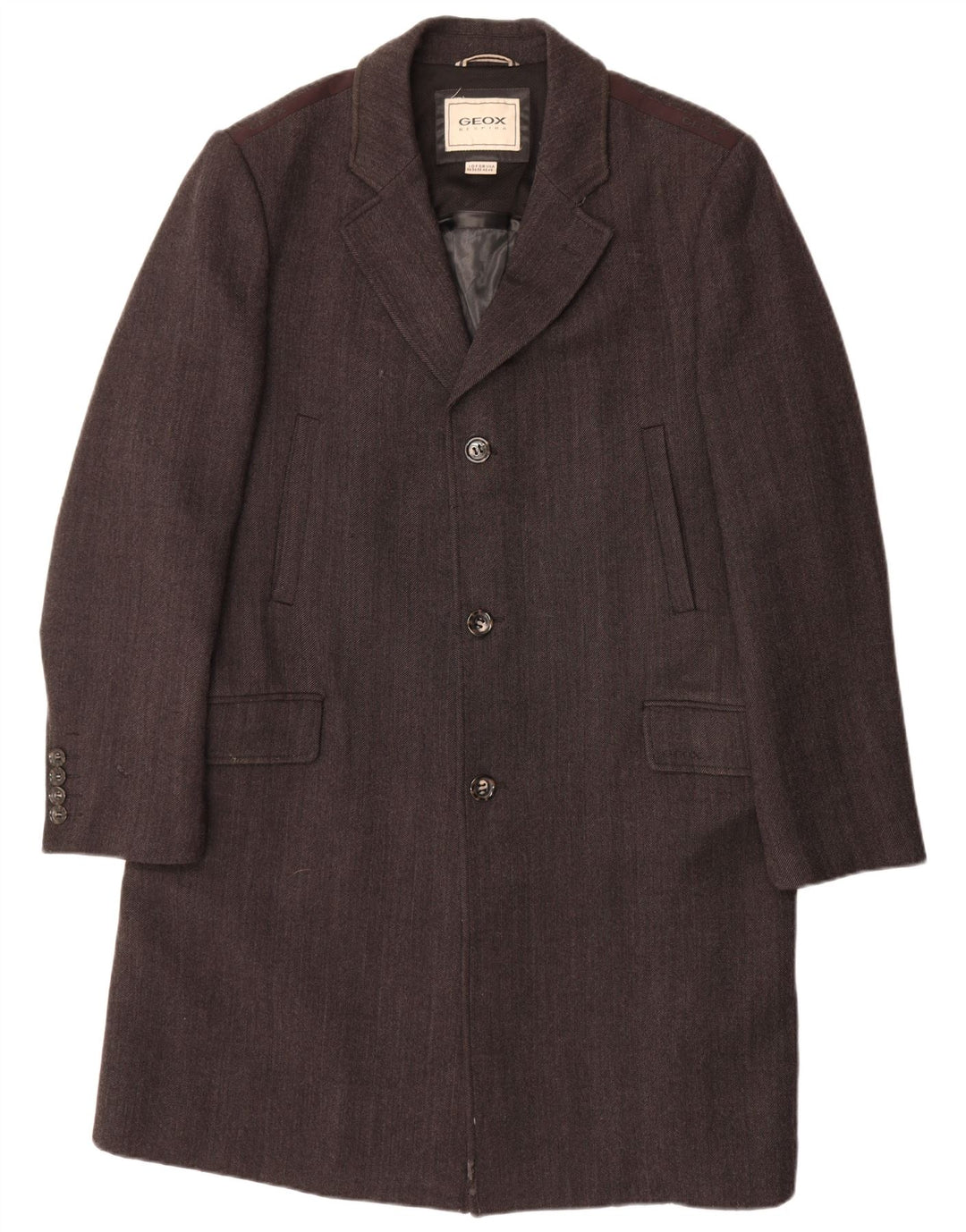 GEOX Ανδρικό Πανωφόρι UK 46 3XL Γκρι Μαλλί ψαροκόκαλο