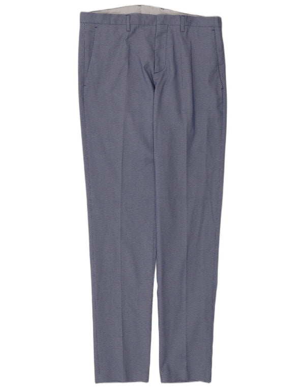 Zara Ανδρικό Slim Suit Παντελόνι EU 44 Large W34 L33 Blue Geometric