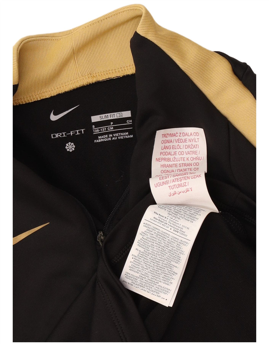 Φόρμα Nike Boys Dri Fit με φερμουάρ πουλόβερ φόρμα 8-9 ετών Small Black