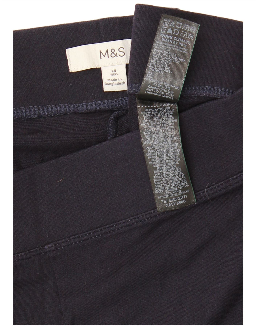 MARKS & SPENCER Γυναικείο Κολάν UK 14 Large Navy Blue από βαμβάκι