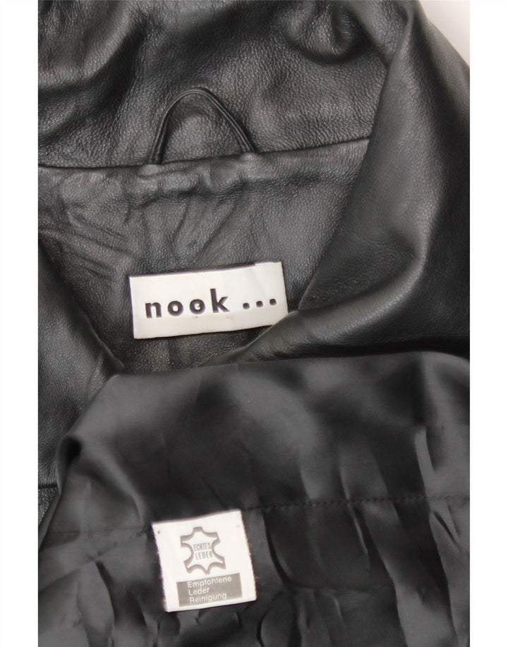 Vintage Γυναικείο Δερμάτινο Μπουφάν UK 18 XL Μαύρο Δερμάτινο