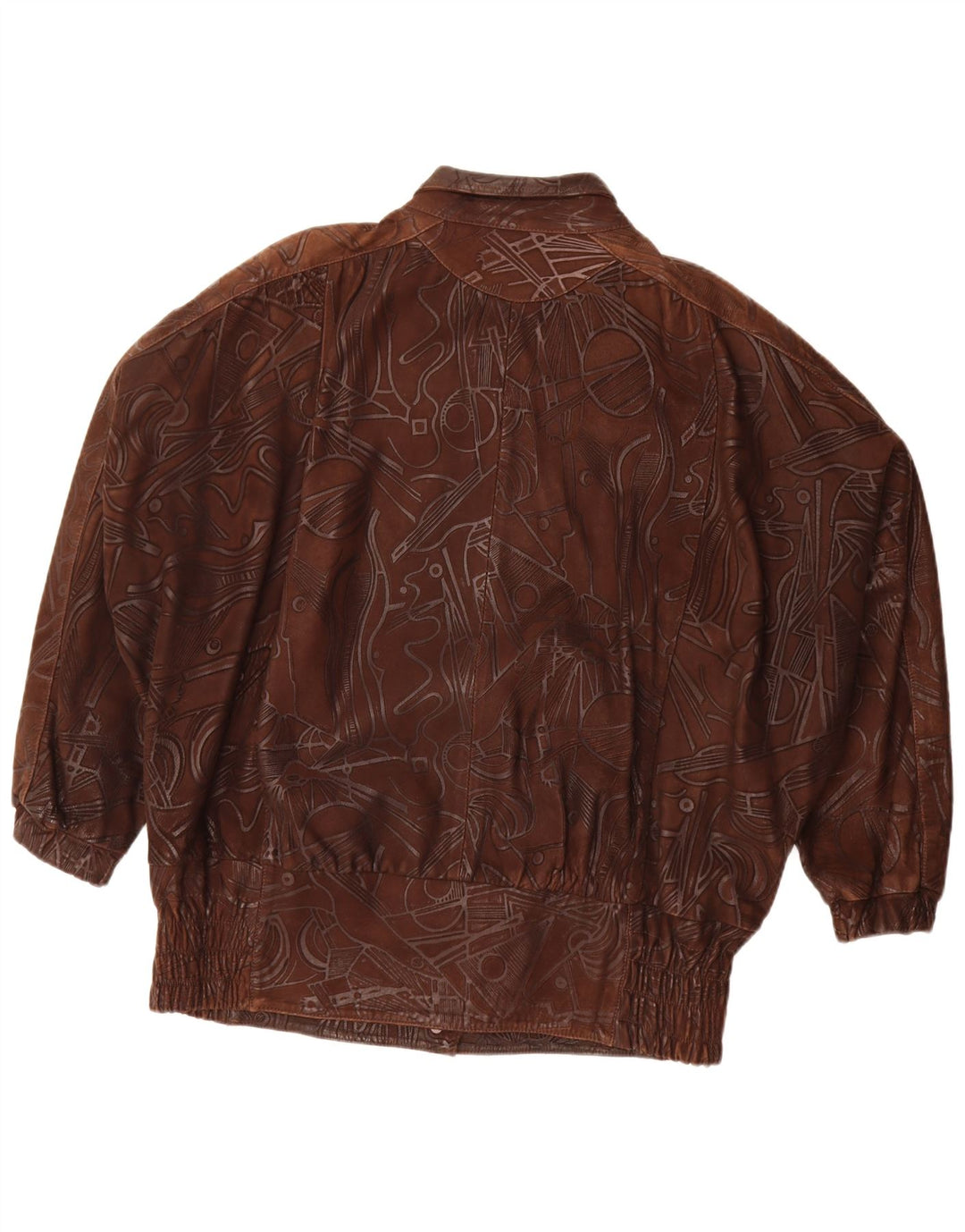 Vintage Γυναικείο Abstract Pattern Oversized μπουφάν EU 38 Μεσαίο καφέ
