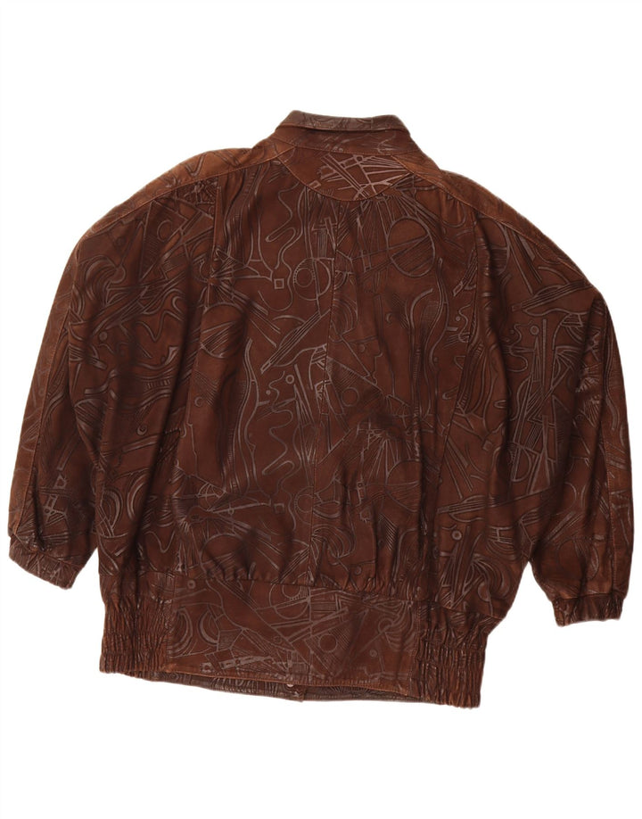 Vintage Γυναικείο Abstract Pattern Oversized μπουφάν EU 38 Μεσαίο καφέ